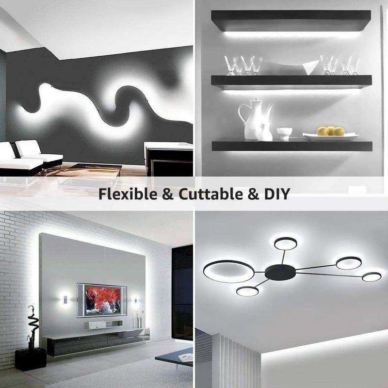 Lepro LED Strip Light, 32.8Ft Dimmable Vanity Lights, 6000K Super Bright LED Tape Lights, 600 LEDs SMD 2835, Strong 3M Adhesive, Suitable for Home, Kitchen, Under Cabinet, Bedroom, Daylight White - Image 5